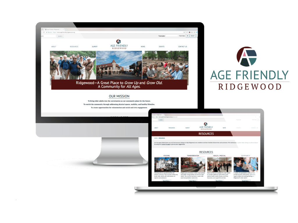 Community initiative website: the Age Friendly Ridgewood website Creare designed and built