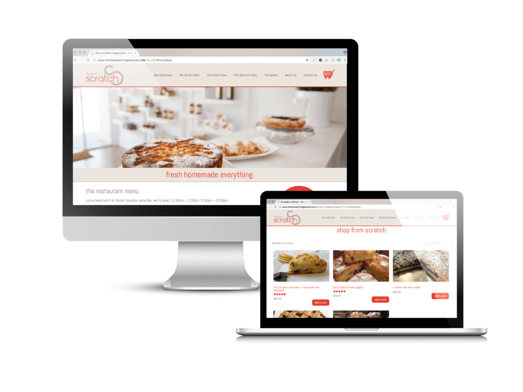 Bakery website design: the From Scratch website Creare designed and built