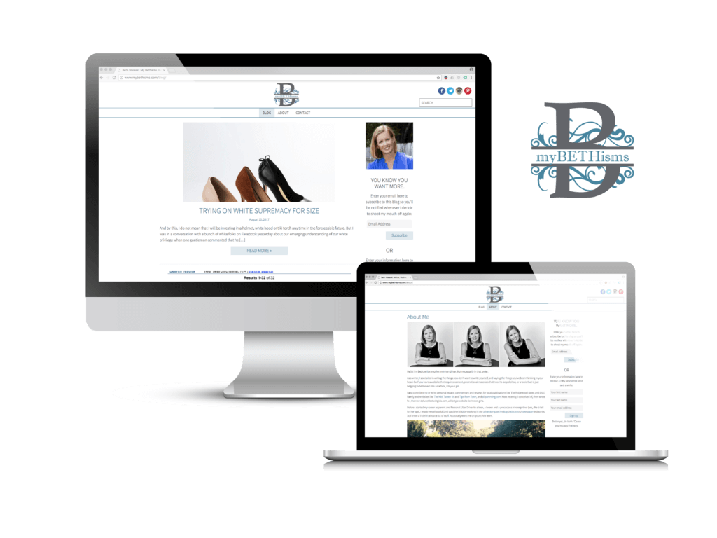 Personal blog website design: the My Bethisms website Creare designed and built