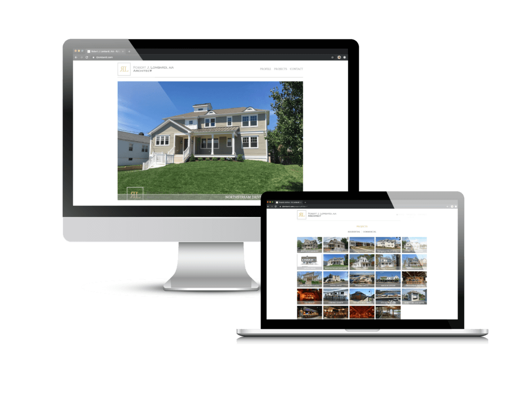 Architect website design: the Robert Lombardi website Creare designed and built