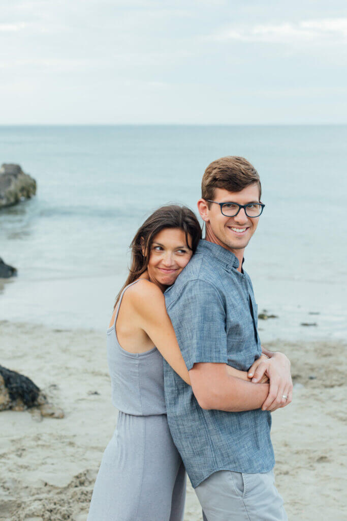 Nic and Brianna Scott on the coast in Southern Maine
