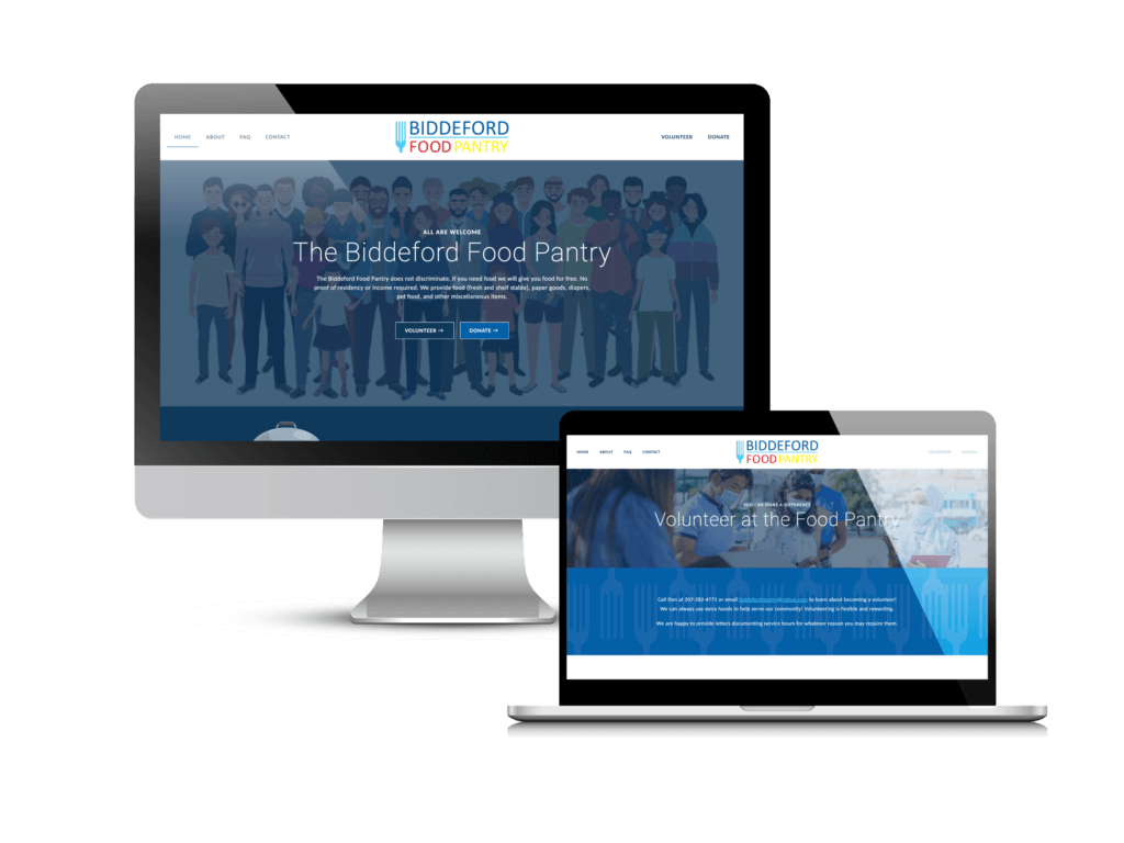 Food pantry website design: the Biddeford Food Pantry website Creare designed and built