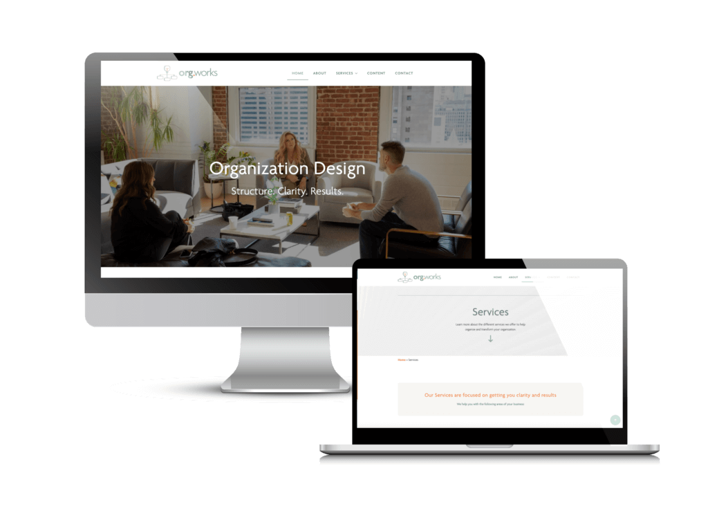 Organizational design consultant website: the Org.Works website Creare designed and built