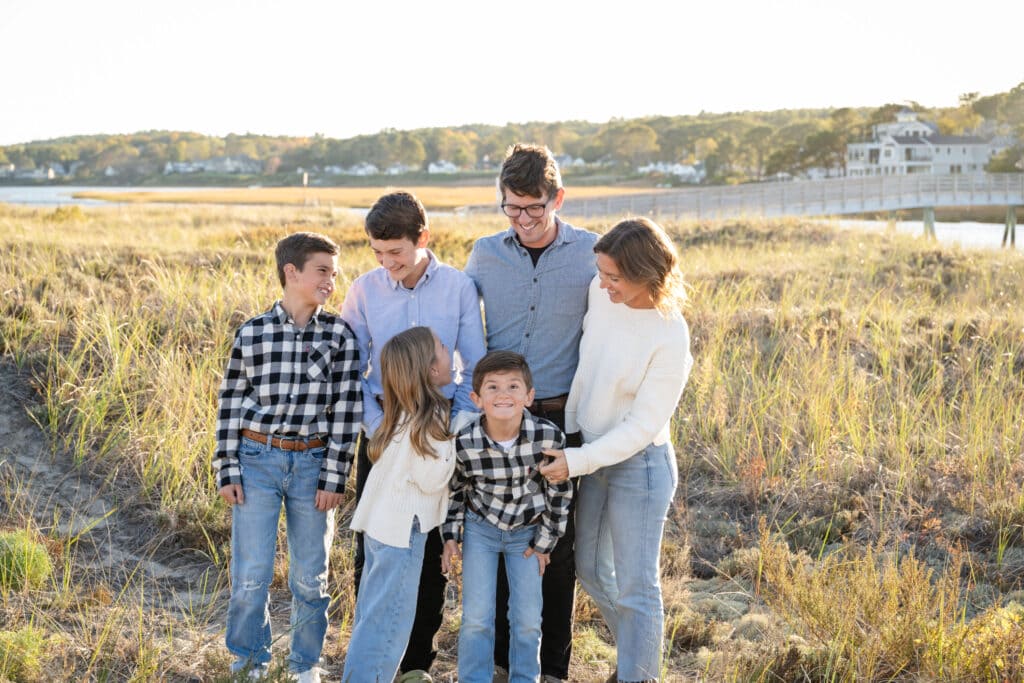The Scott family together outdoors