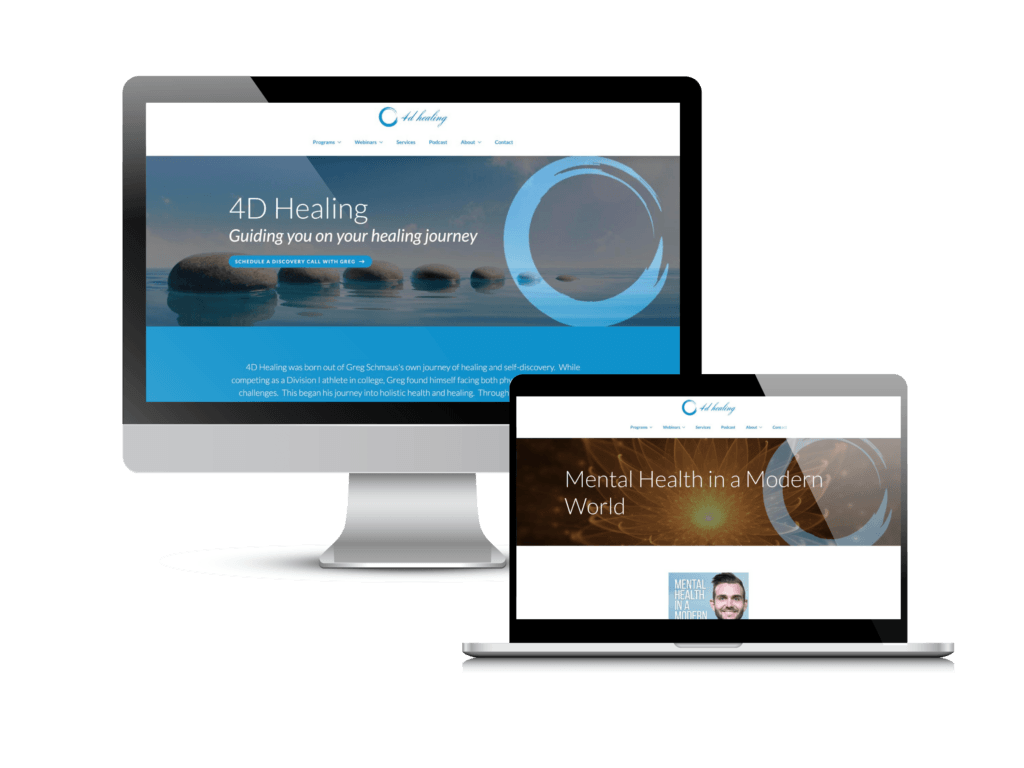 Holistic healing website: the 4D Healing website Creare designed and built