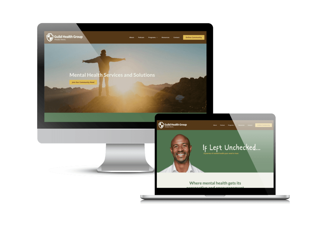 Men's mental health website: the Guild Health Group website Creare designed and built