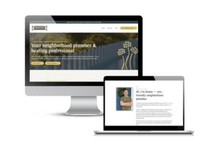 Ridgeview Plumbing & Heating website shown on a desktop and laptop