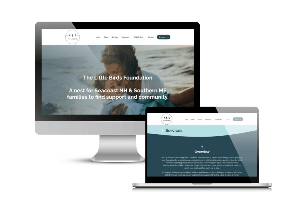 Special needs non-profit website: The Little Birds Foundation website Creare designed and built
